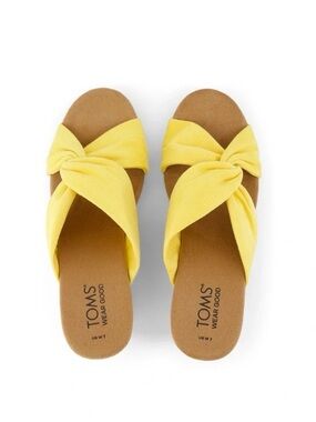 TOMS Serena Yellow Cork Wedge Sandal size 8